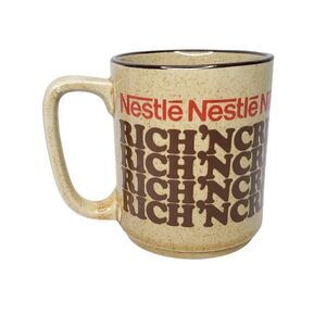 Vintage Nestle Hot Cocoa Mug Advertising Rich 'N Creamy Hot Cocoa Brown Japan